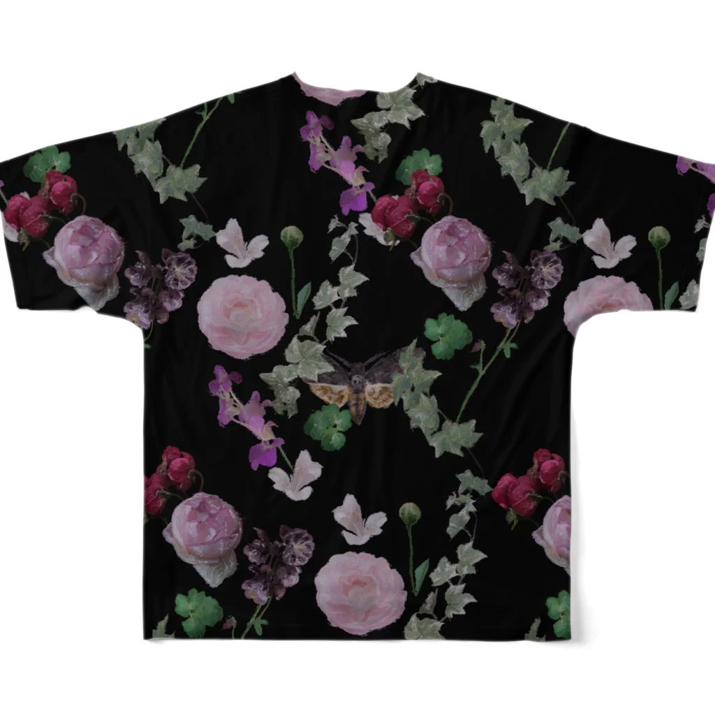 烏帽子 眇眼のらくえん All-Over Print T-Shirt :back