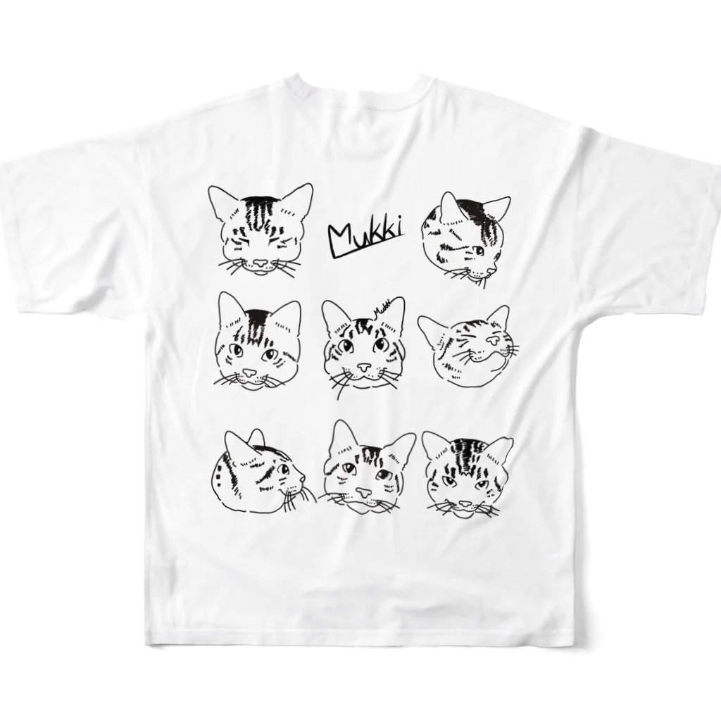 Plumsanのいっぱいシンプルむっきーちゃん All-Over Print T-Shirt :back