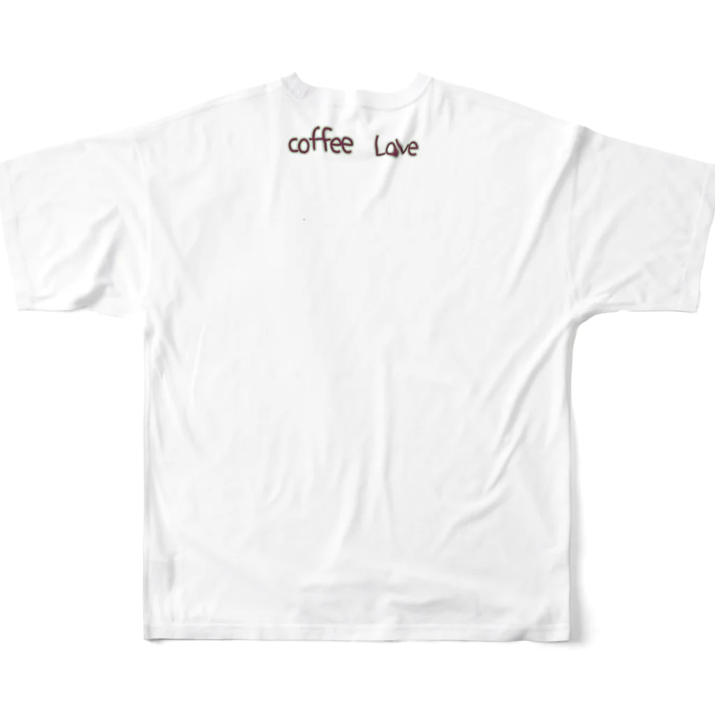 あけみの時間のコーヒー大好き フルグラフィックTシャツの背面
