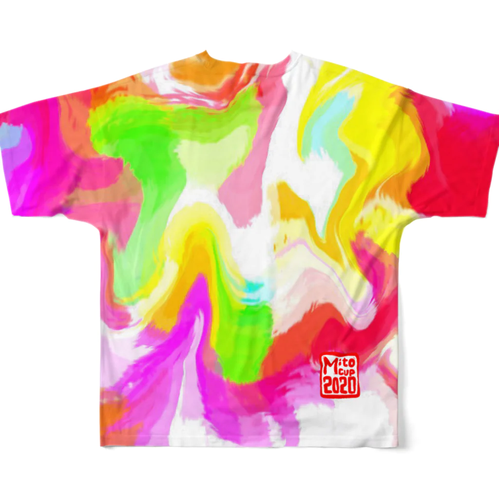 HappyGorillaのMito cup3　カラフル All-Over Print T-Shirt :back