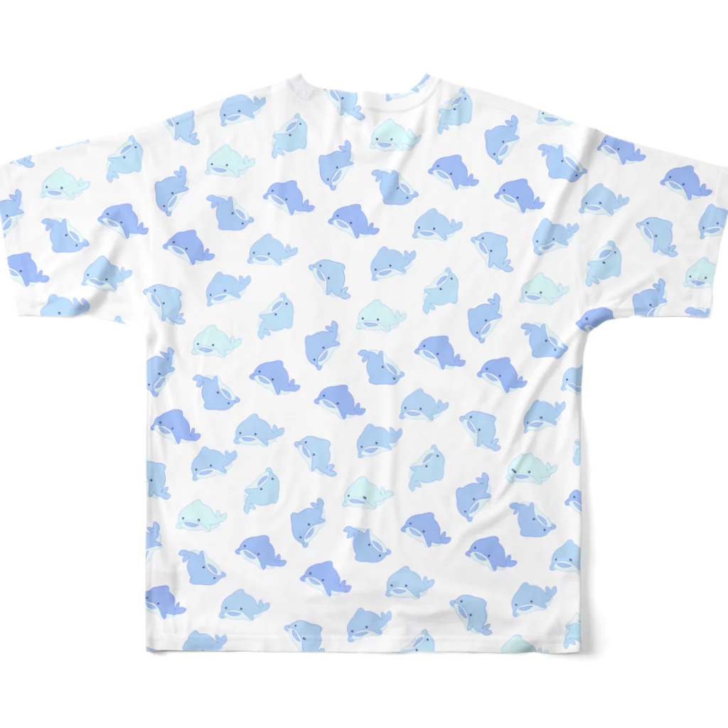 おもちやのたくさんのジンベイザメ 青 All-Over Print T-Shirt :back