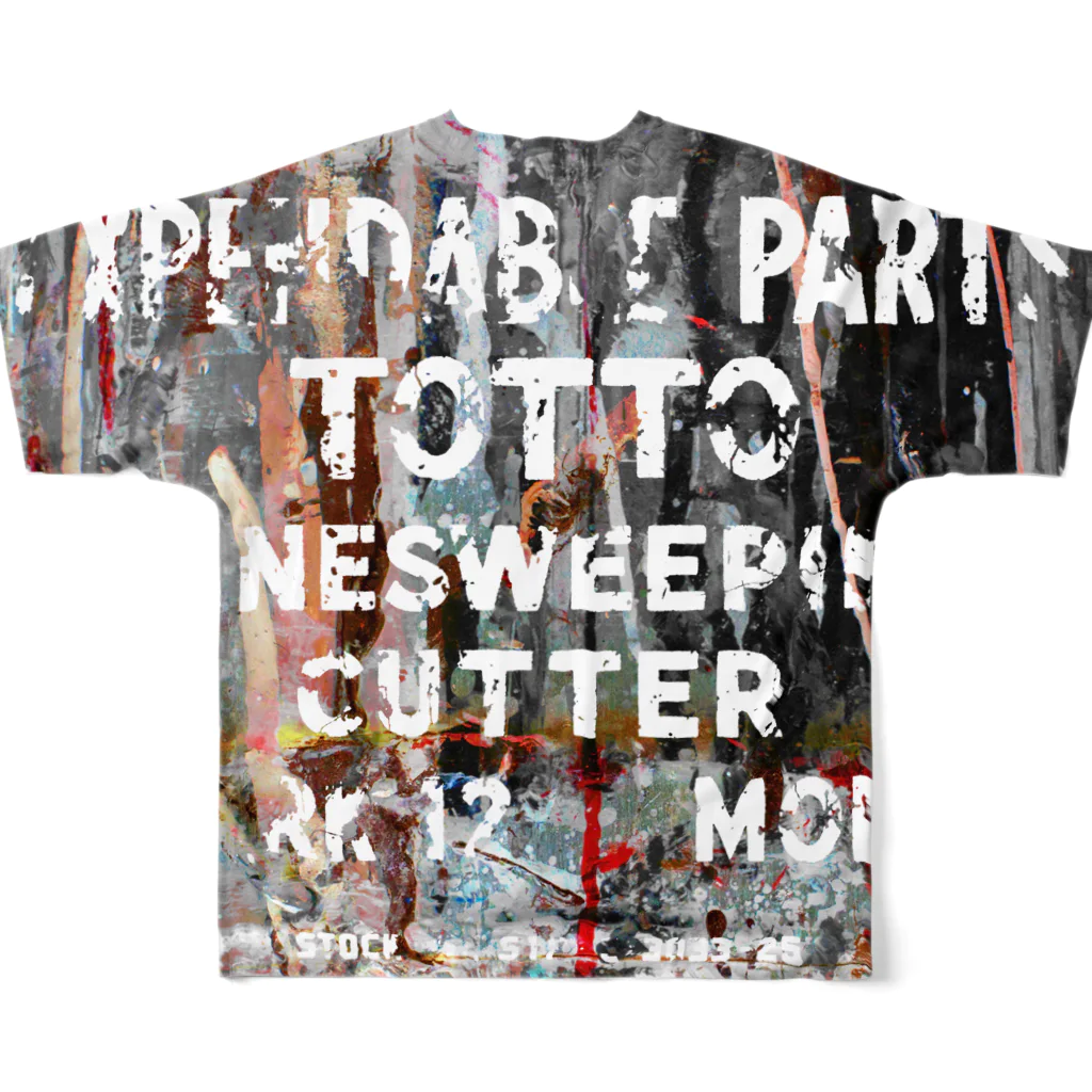 tottoのペイントグラフィック（白文字） All-Over Print T-Shirt :back