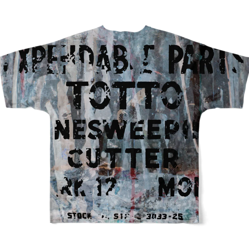 tottoのペイントグラフィック(黒文字) フルグラフィックTシャツの背面