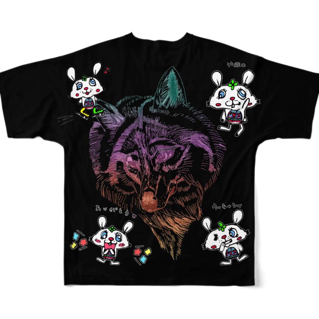 lifejourneycolorfulのカラフルなライオン フルグラフィックTシャツの背面