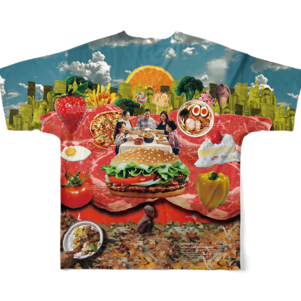 Ihara Natsumi's bazaarのunderground_foodwaste フルグラフィックTシャツの背面