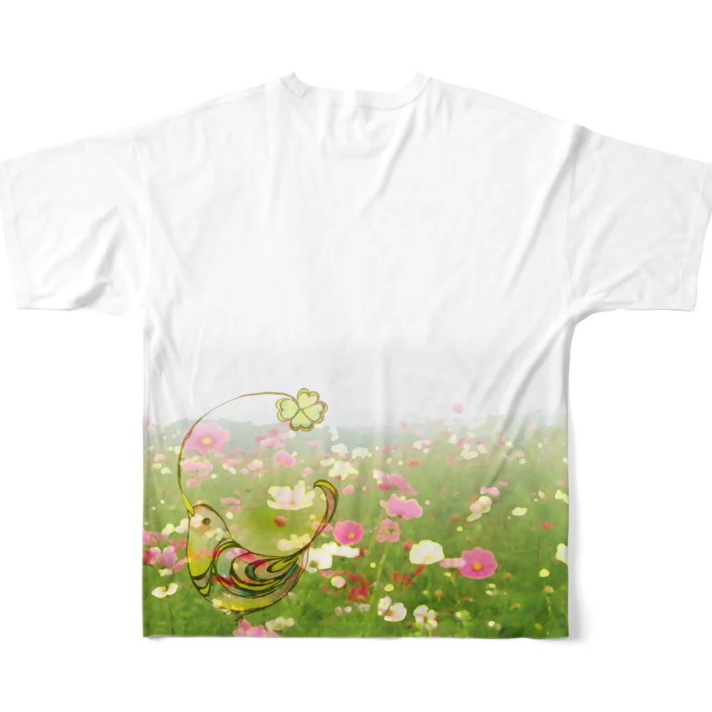 suparnaの秋桜畑 All-Over Print T-Shirt :back