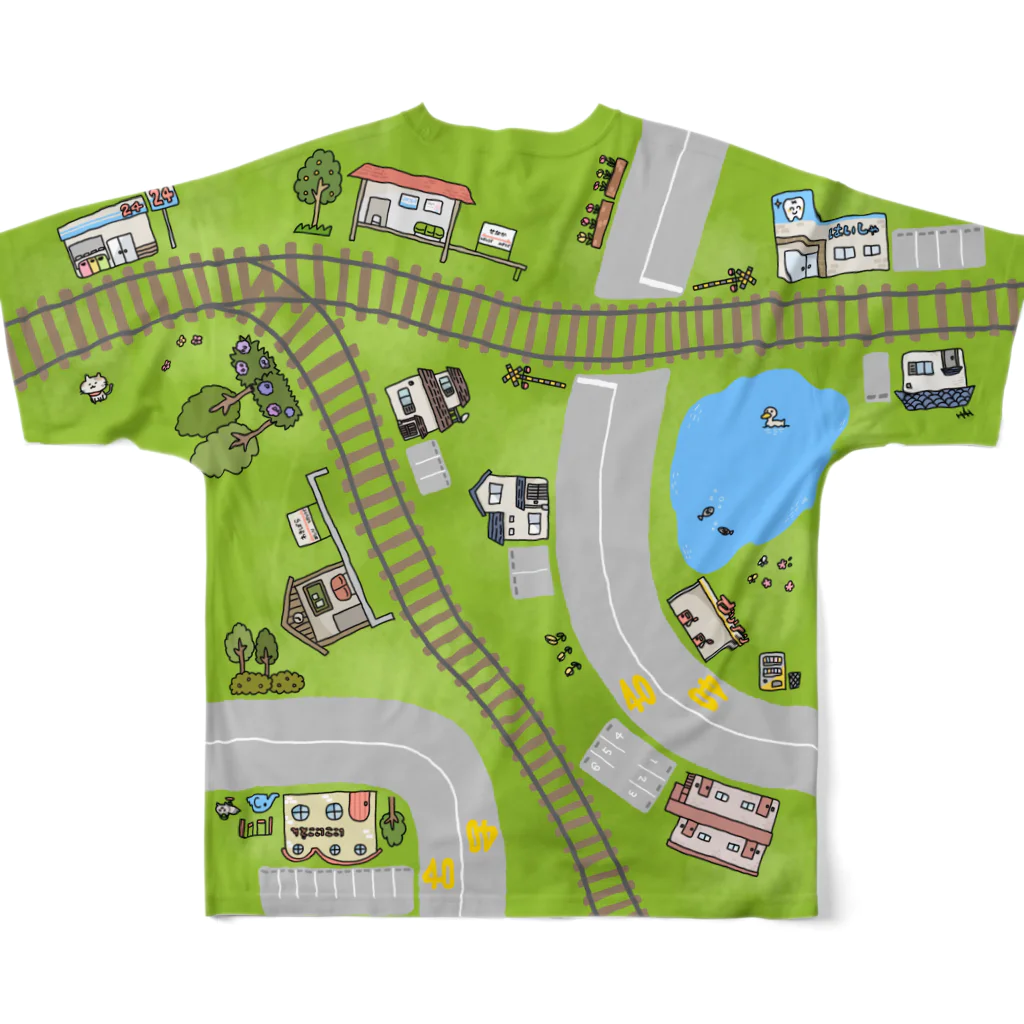 マォの道路マップＴシャツ フルグラフィックTシャツの背面