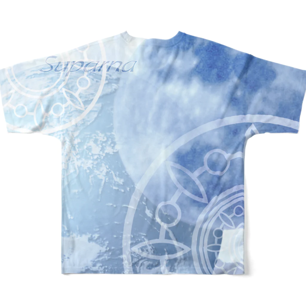 suparnaの目覚める月　地球バージョン All-Over Print T-Shirt :back
