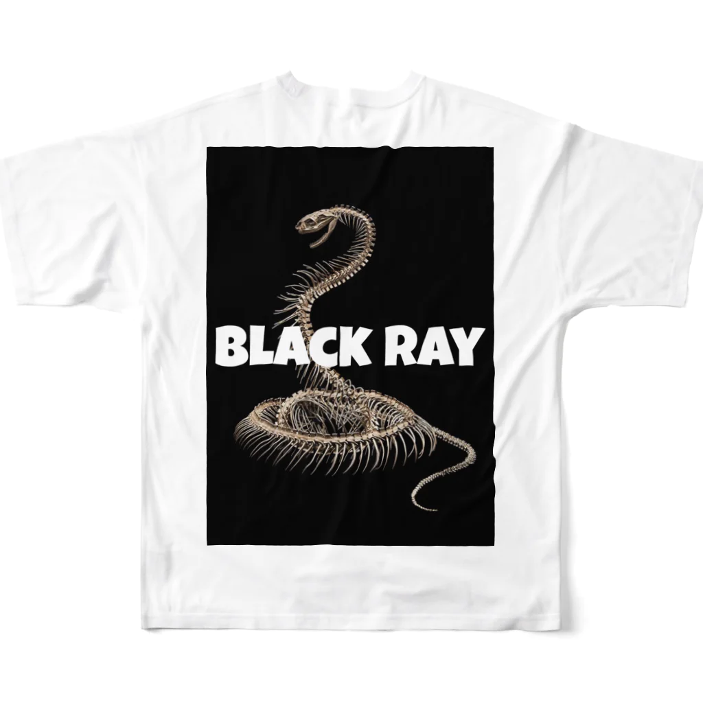 black rayのskeleton cobra Tシャツ All-Over Print T-Shirt :back