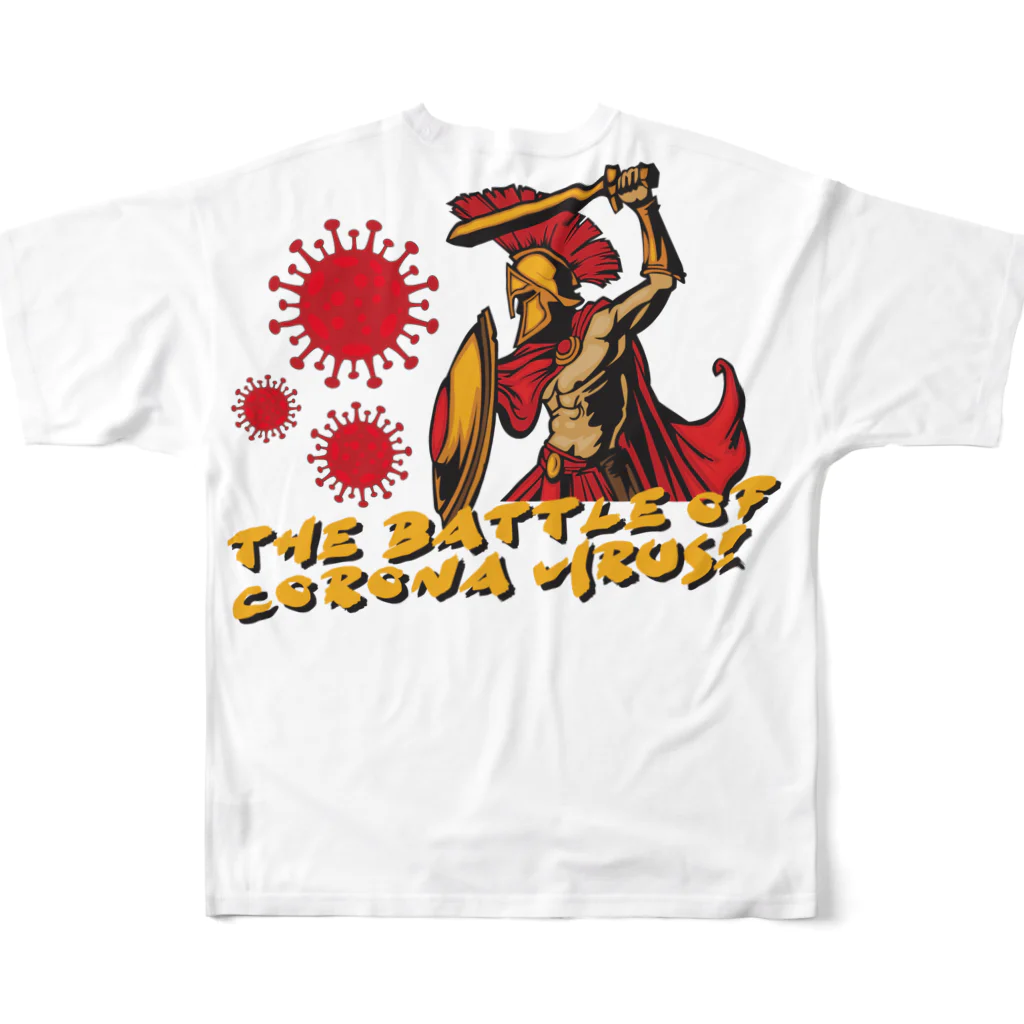 TSUBASAのTHE BATTLE OF CORONA VIRUS🦠🛡⚔️ フルグラフィックTシャツの背面