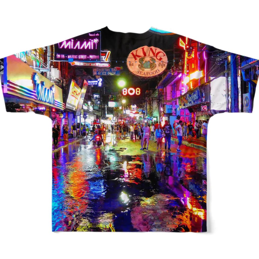 ぽやま商店のパタヤビーチへようこそ All-Over Print T-Shirt :back