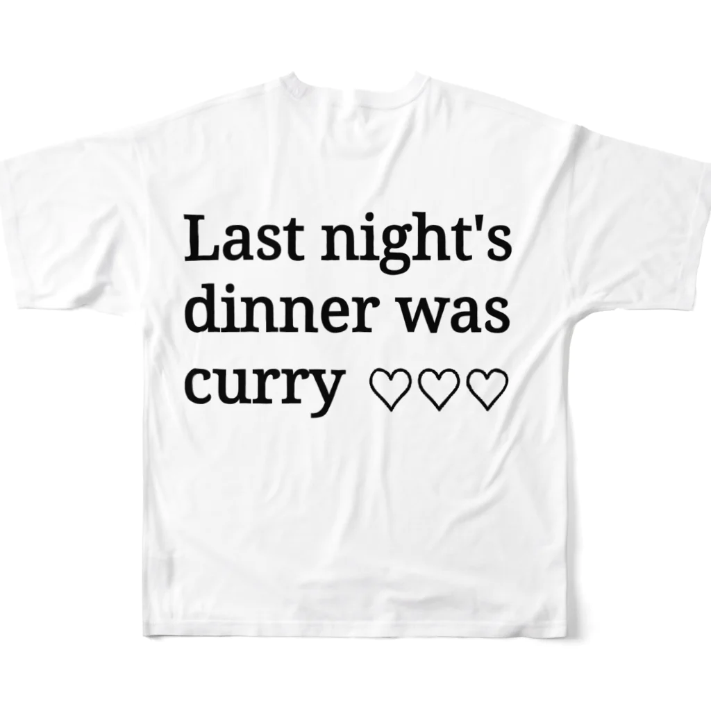 yuyumama3の昨日の晩御飯カレー All-Over Print T-Shirt :back