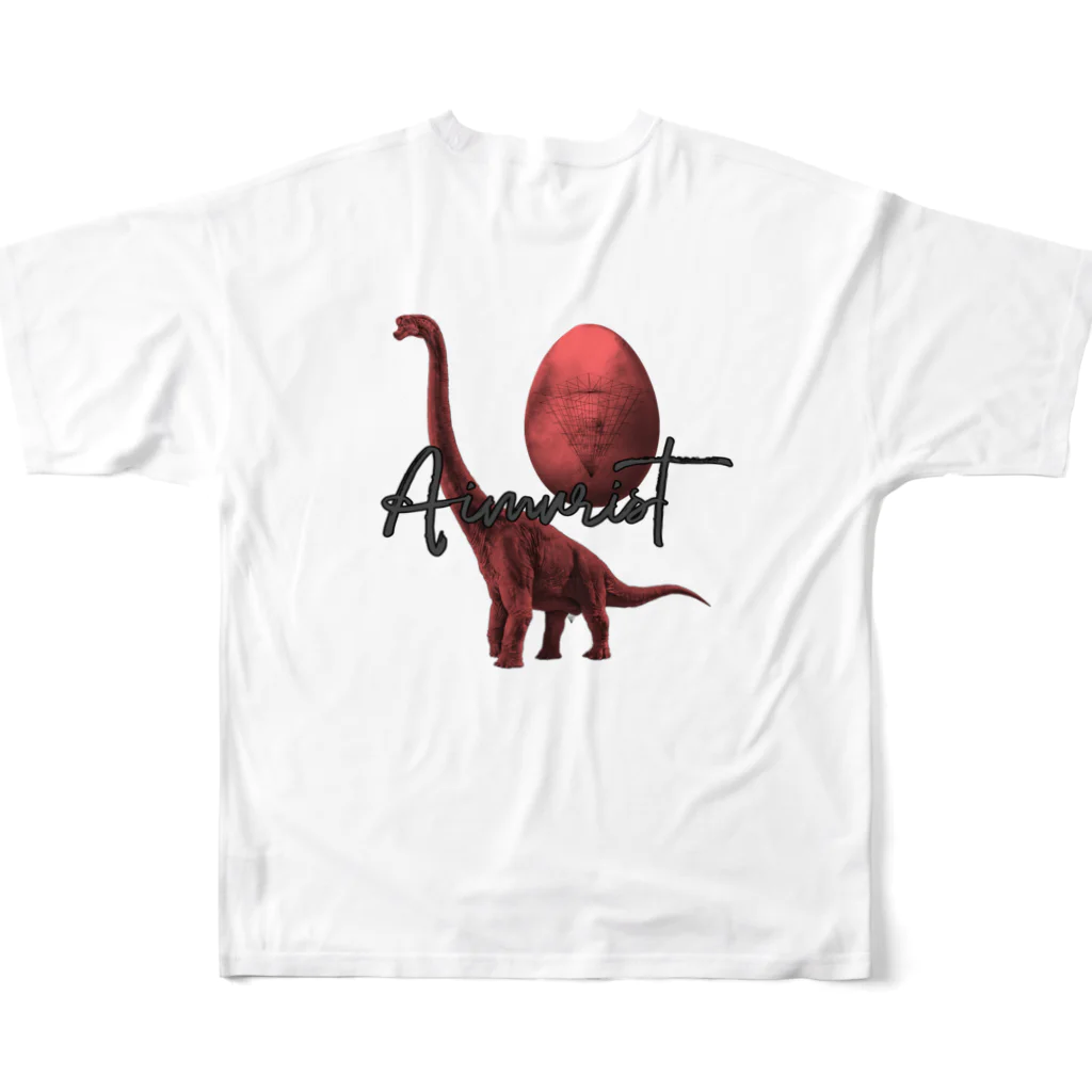 Aimurist のD’gaia dinosaur テキスト All-Over Print T-Shirt :back