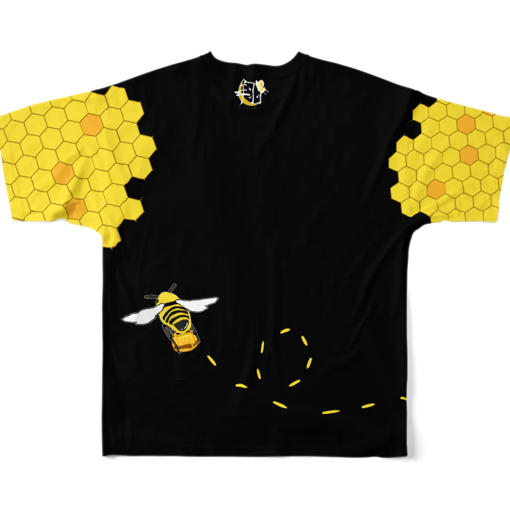 #画と詩は重ね合う。のHONEY🍯bee🐝⋆︎*ﾟ∗🐝 All-Over Print T-Shirt :back