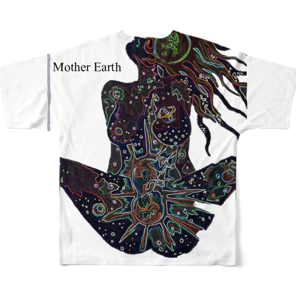 Idiot_takeshiのMother is Earth  フルグラフィックTシャツの背面