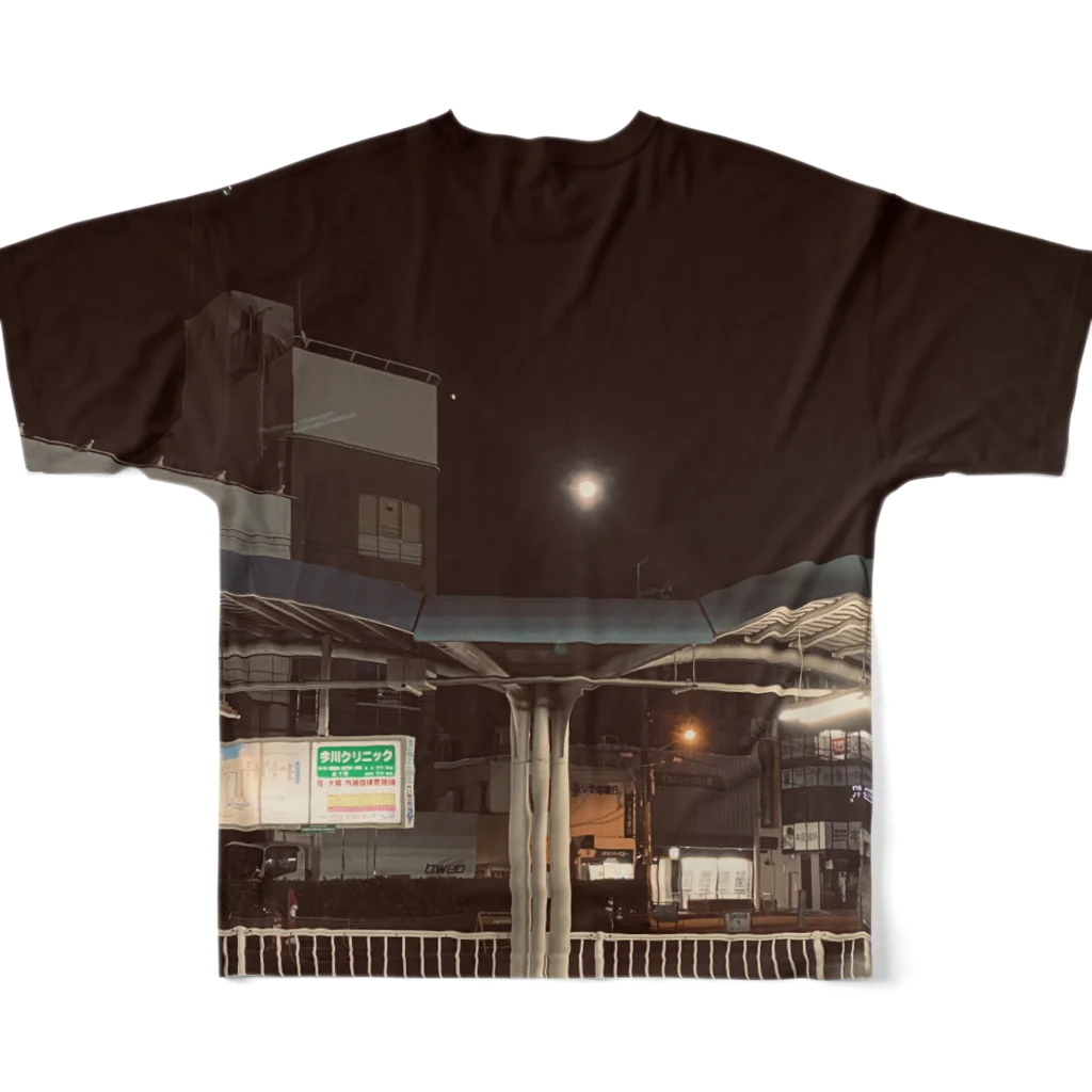 shufukukoの蛍池バスターミナルの満月 All-Over Print T-Shirt :back