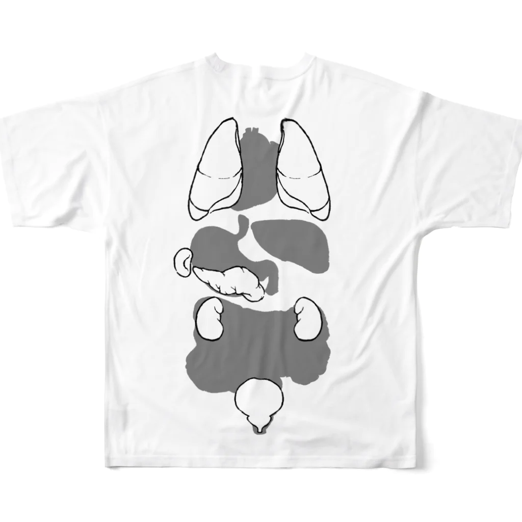 マゲロの内臓　前立腺有 All-Over Print T-Shirt :back