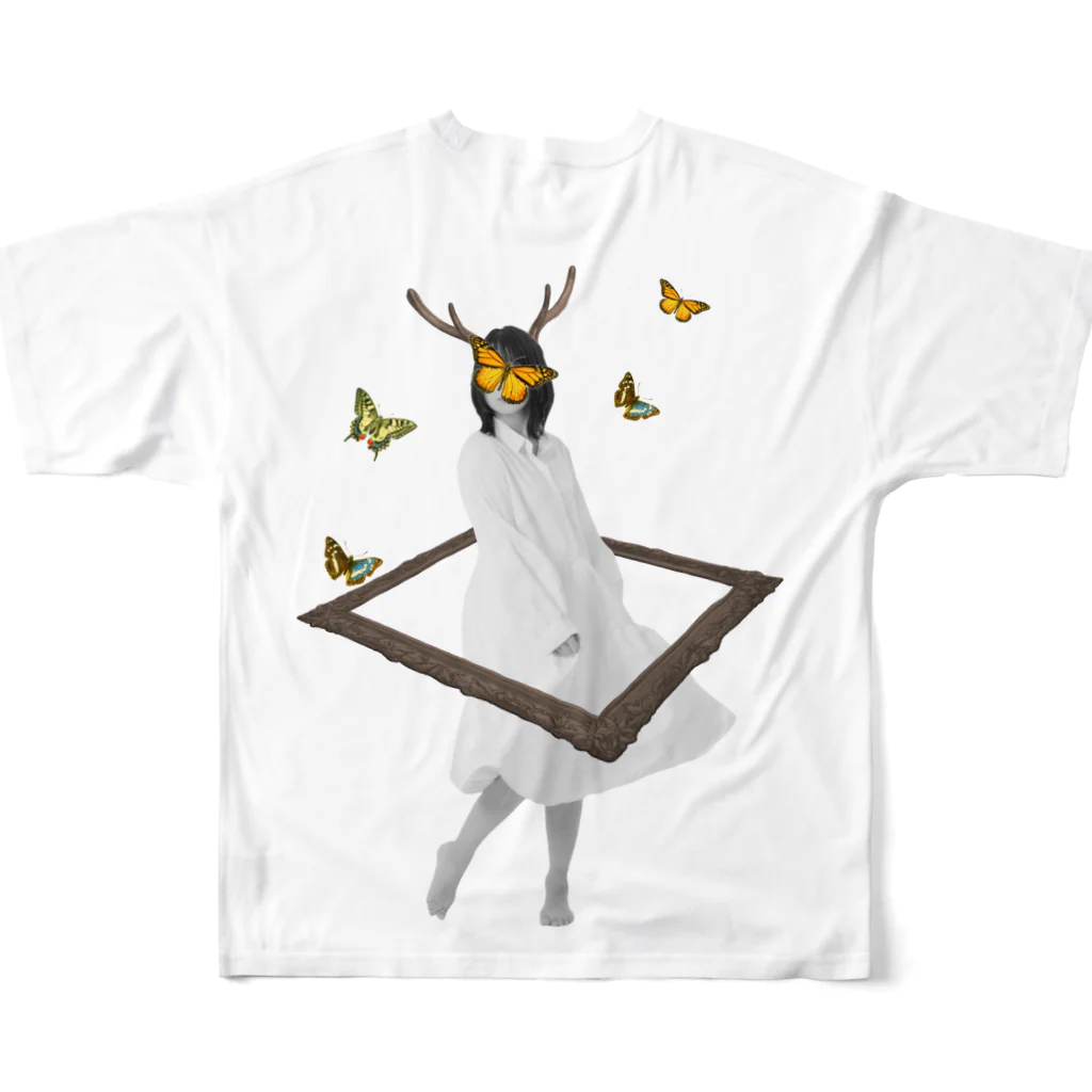 Jackalope Houseの【背面】とある鹿人の夢 All-Over Print T-Shirt :back