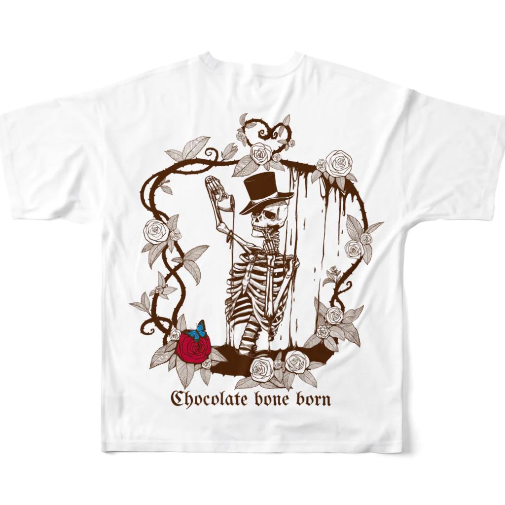 RUM_HONEYの『Chocolate bone born』 フルグラフィックTシャツの背面