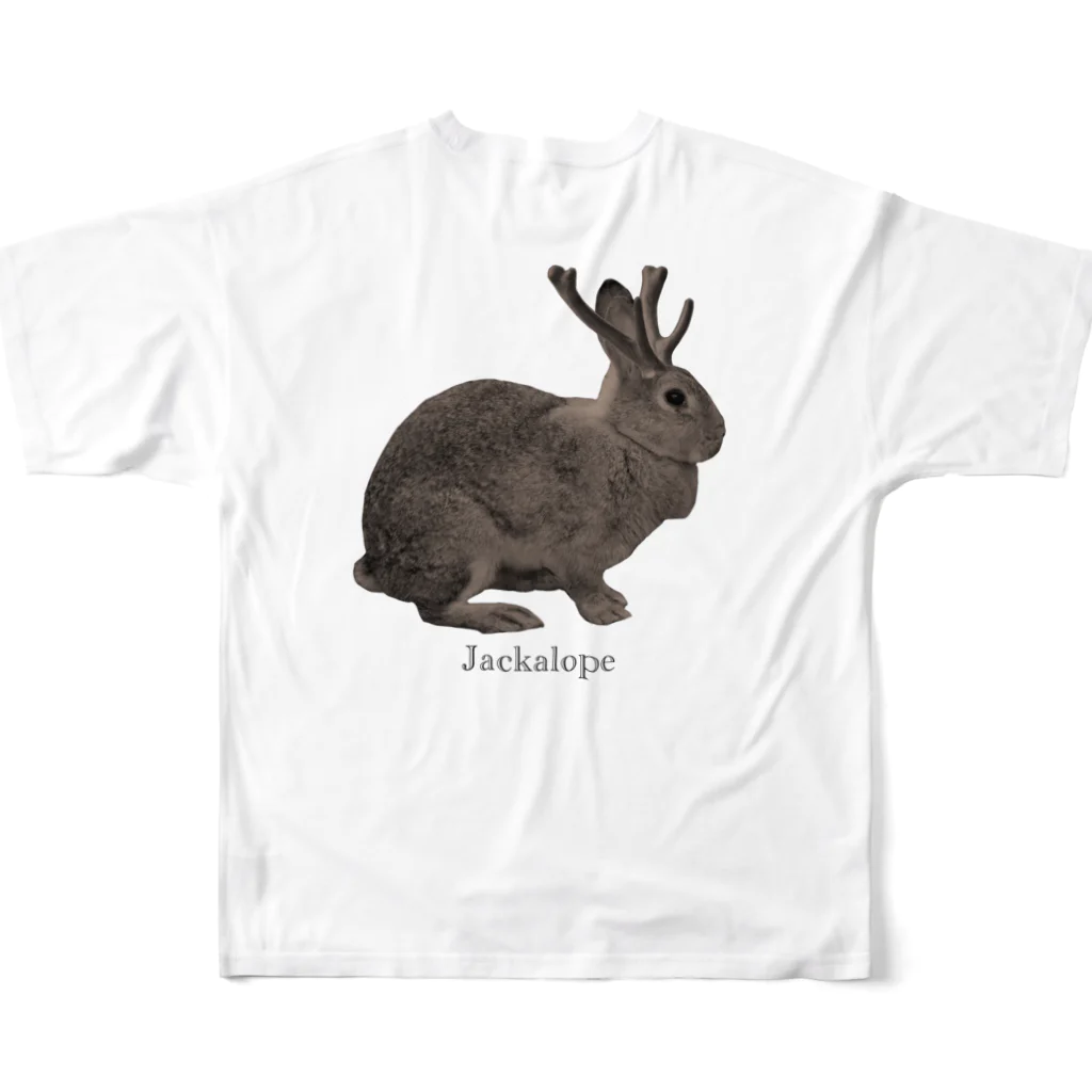 Jackalope Houseの【背面】未確認動物 フルグラフィックTシャツの背面