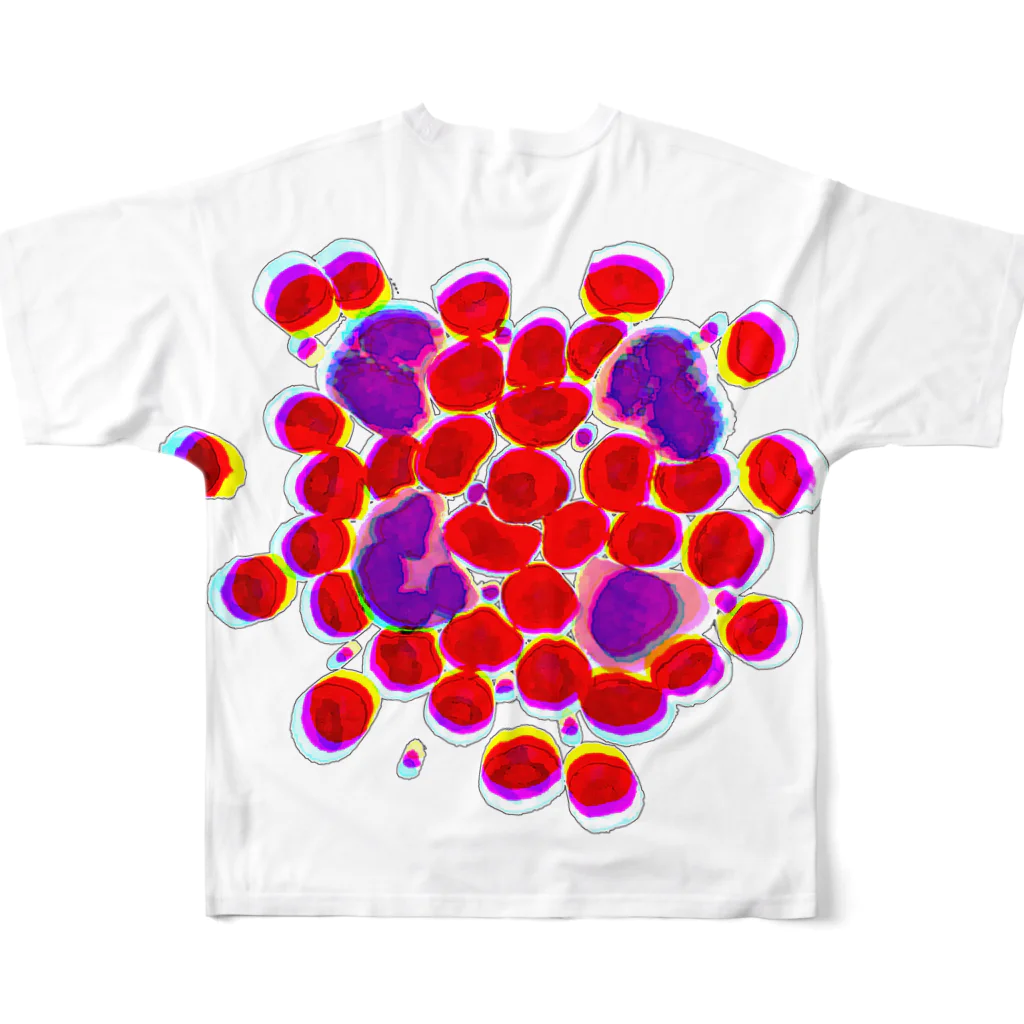 のぐちさきのblood cells〜血球〜 フルグラフィックTシャツの背面