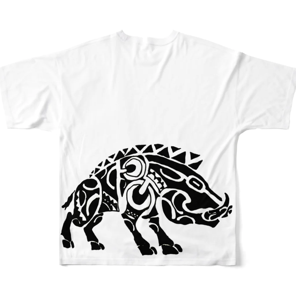 kiyomasapanのイノシシくん All-Over Print T-Shirt :back