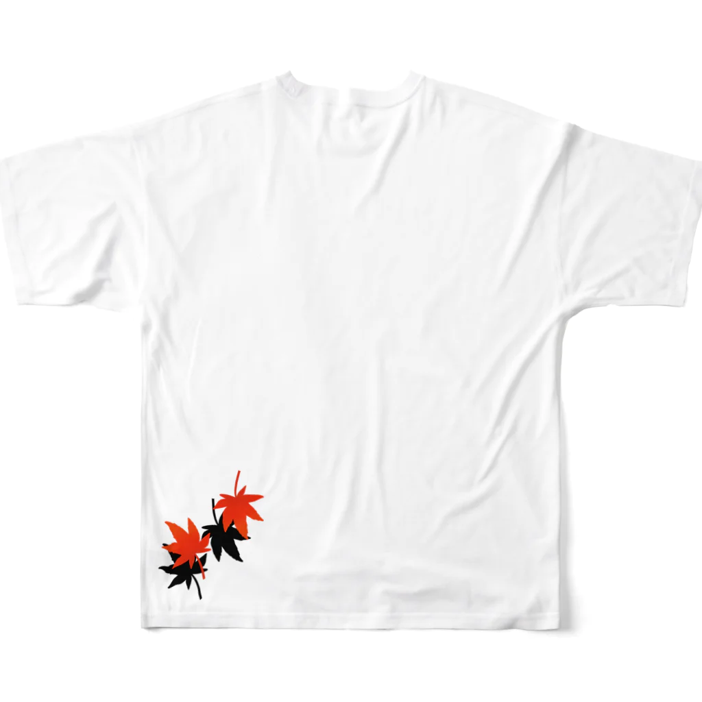 日々碌ストアのKEEPOUTの狐 All-Over Print T-Shirt :back