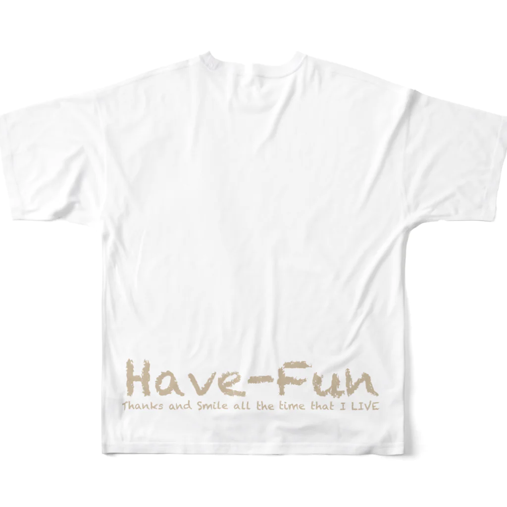 HaveーFun 嘉のベアHF-チョコミント３ All-Over Print T-Shirt :back