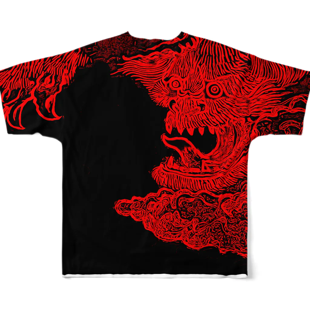 So Yamamoto Custom Artの赤舌 フルグラフィックTシャツの背面