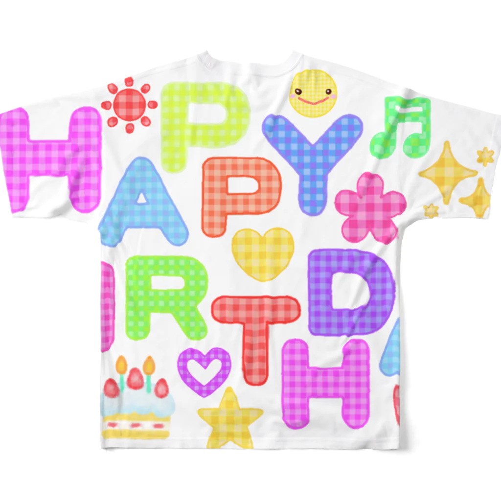 ようこそ『MAYOHOUSE』へのHAPPY BIRTHDAY !! フルグラフィックTシャツの背面