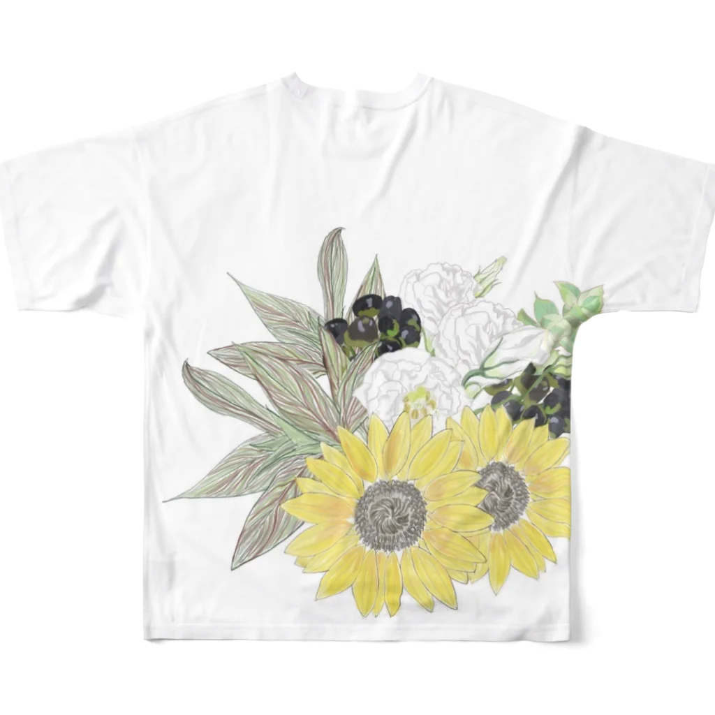 Manatsuの花を フルグラフィックTシャツの背面