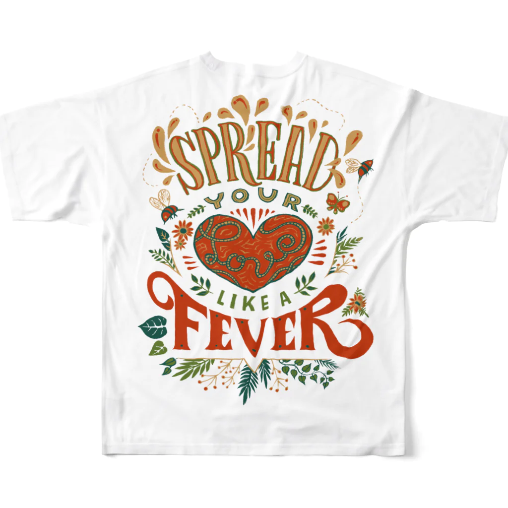 IZANAMI by Akane YabushitaのSpread Your Love Like a Fever All-Over Print T-Shirt :back