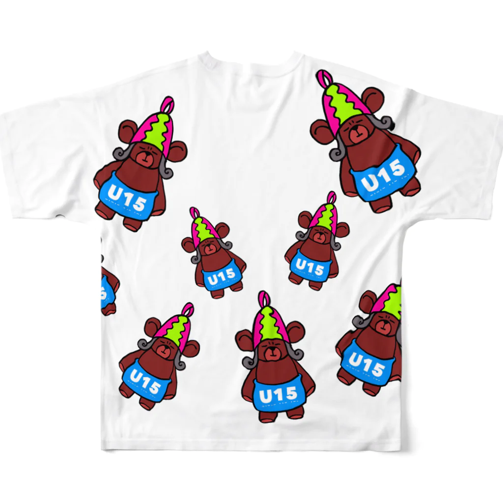 U15 Sauningの総柄　カルフくん All-Over Print T-Shirt :back