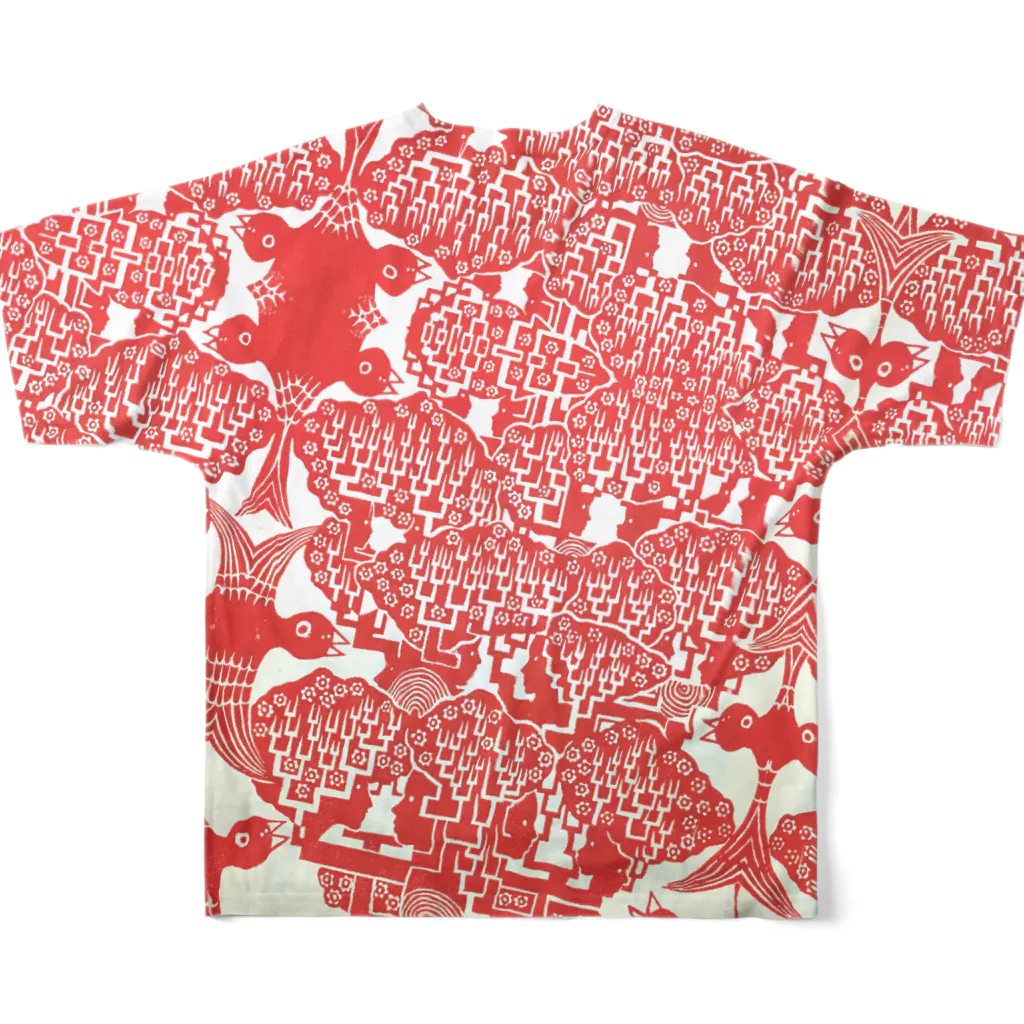 majiodesignの鳥樹顔T All-Over Print T-Shirt :back