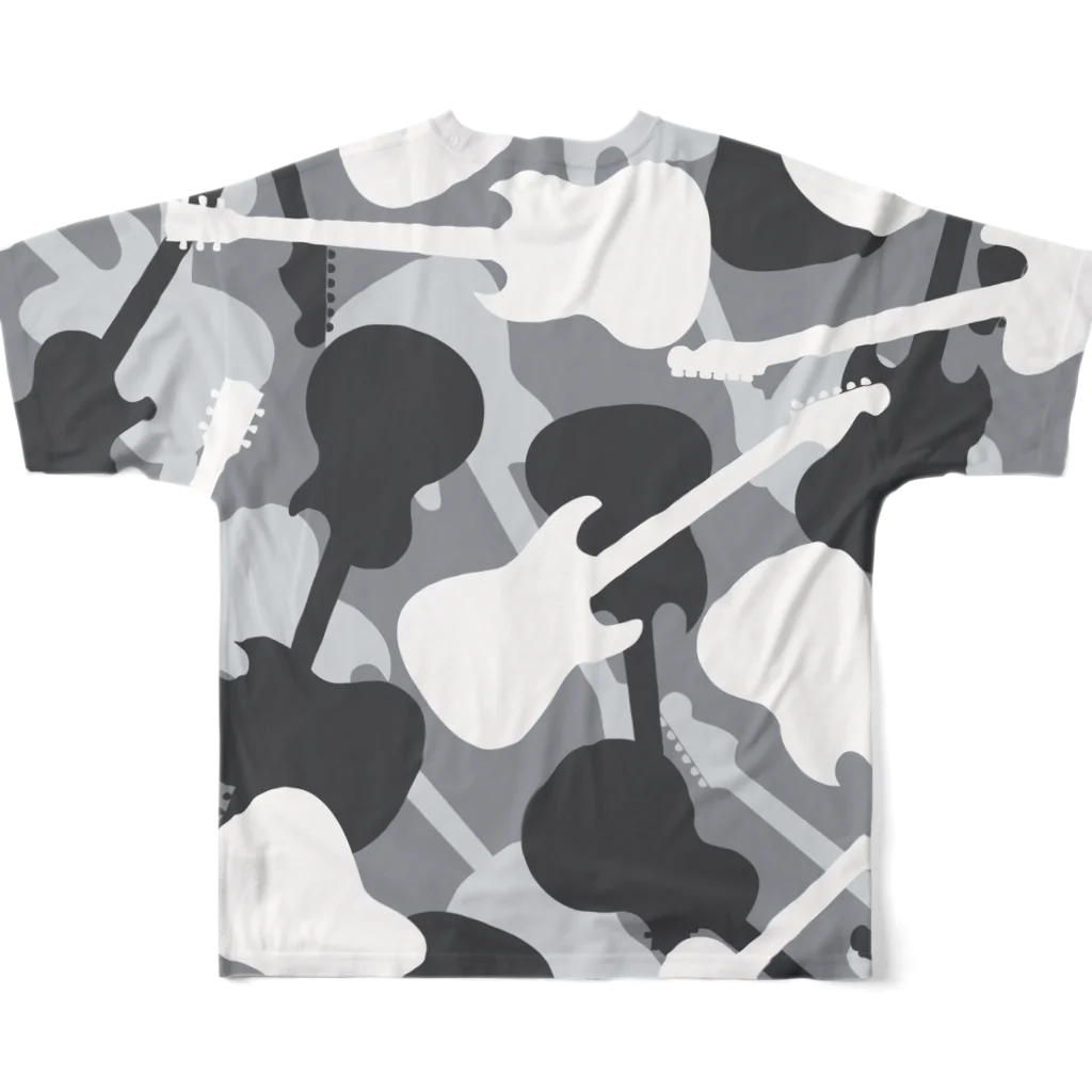gemgemshopのギターカモフラージュ （グレー） All-Over Print T-Shirt :back