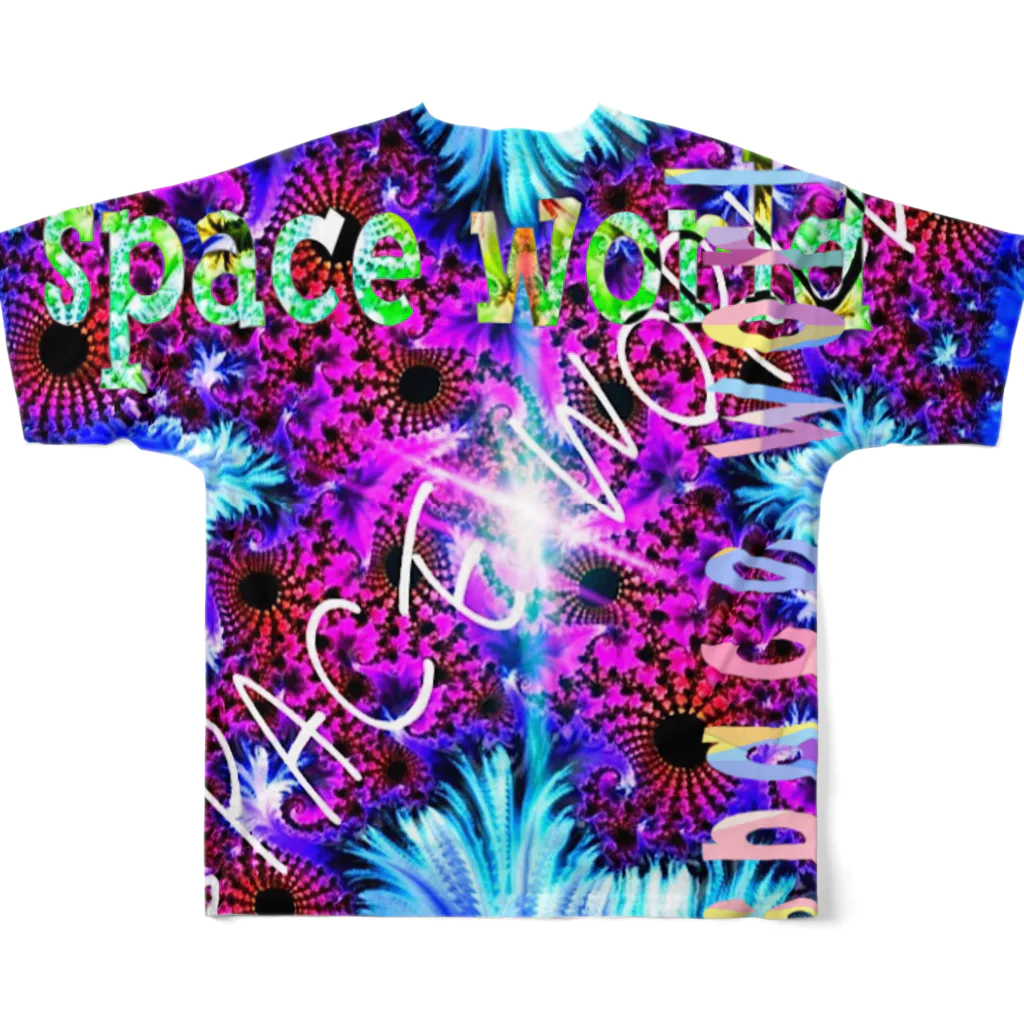 ZORUMEKIA あぞじぃーからの（zorumekia369）のspace world All-Over Print T-Shirt :back