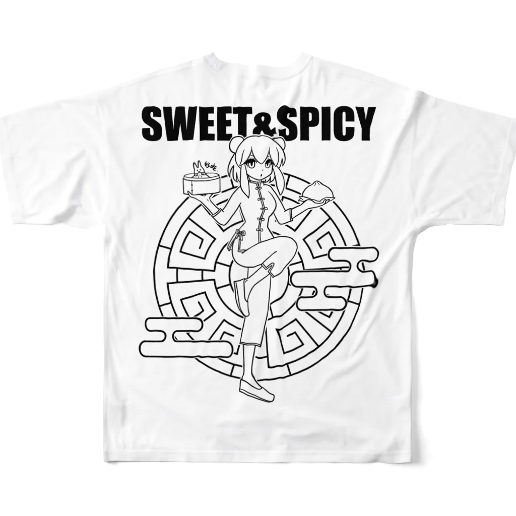 SWEET＆SPICY 【 すいすぱ 】ダーツの好吃。（美味しいよ）　ロゴ有 All-Over Print T-Shirt :back