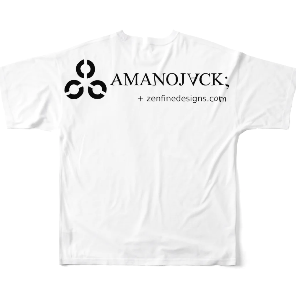 AMANOJVCKの透過！AMANOJVCKロゴ フルグラフィックTシャツの背面