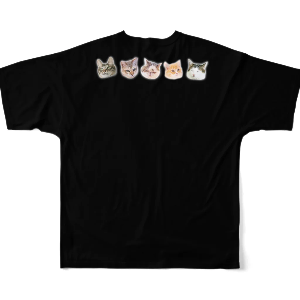 まさかのさむかわの絶対に猫触りたい！！！！闇カラー フルグラフィックTシャツの背面