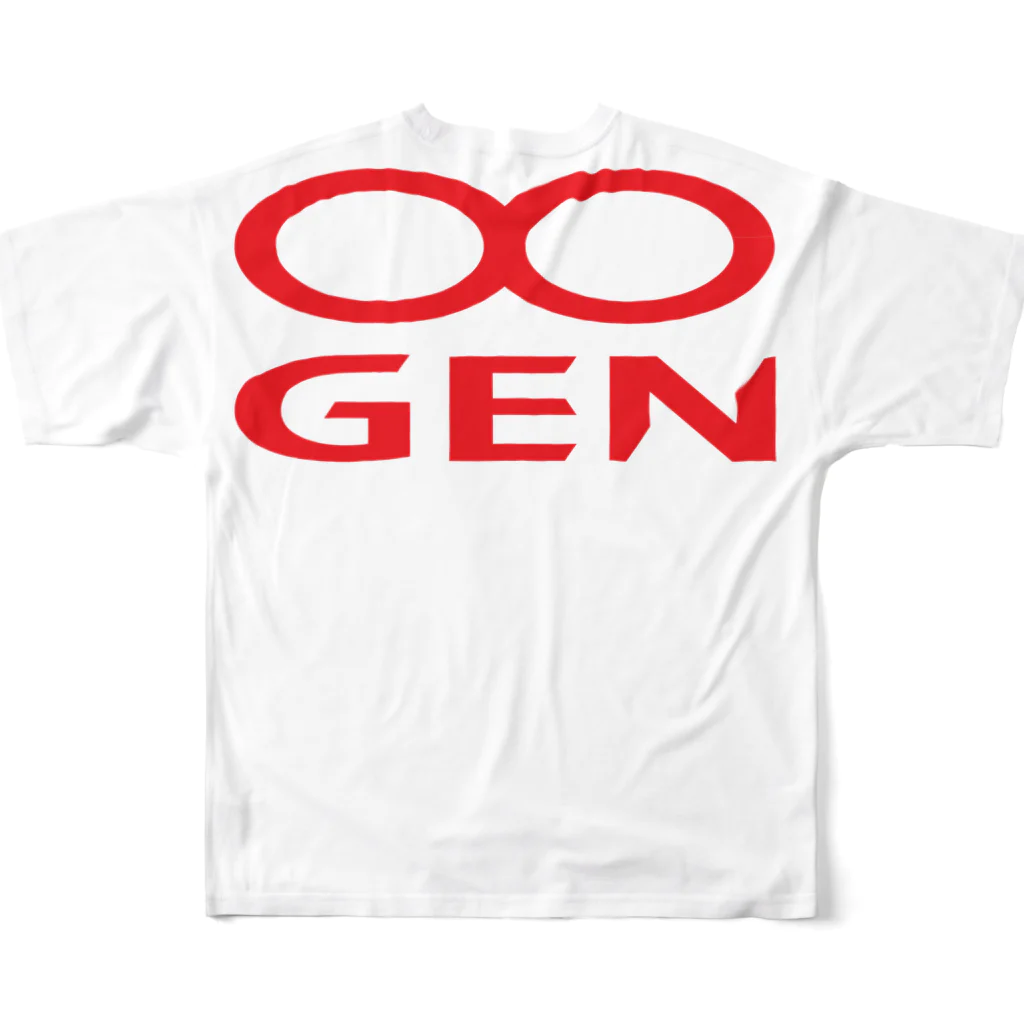 MUGENGEN (ムゲンゲン)のMUGENGEN signs 01 フルグラフィックTシャツの背面