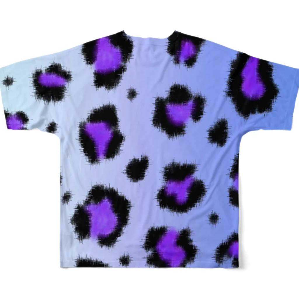 ЯMMRのBlue leopard All-Over Print T-Shirt :back