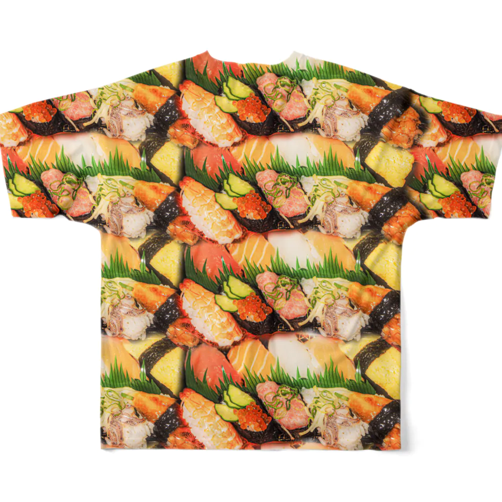 まさかのさむかわの寿司パーティフルグラ フルグラフィックTシャツの背面