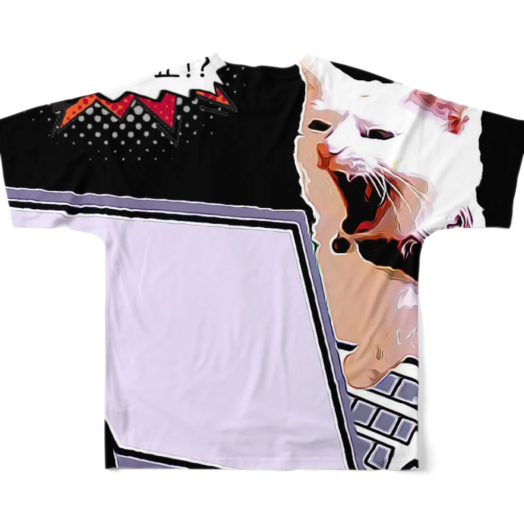 3Nyan's Mom 〜猫グッズ屋さん〜のちゅーる製造中止に驚く新入社員 All-Over Print T-Shirt :back