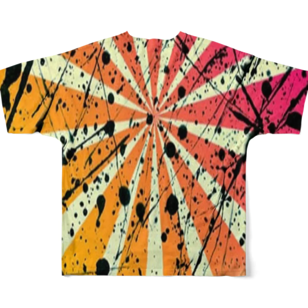 グリオショップの日章旗ペンキ染め All-Over Print T-Shirt :back