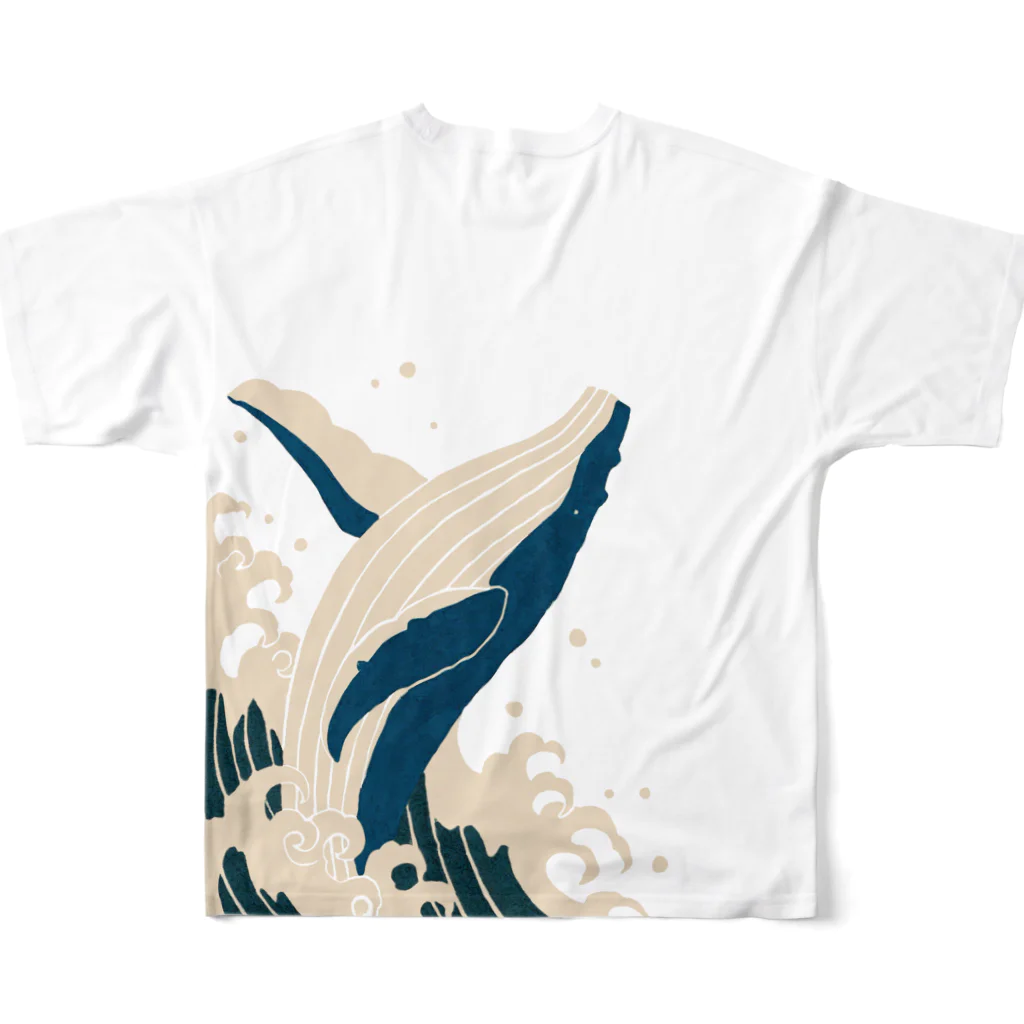 AYA CHUJO ORIGINAL GOODSのザトウクジラ All-Over Print T-Shirt :back