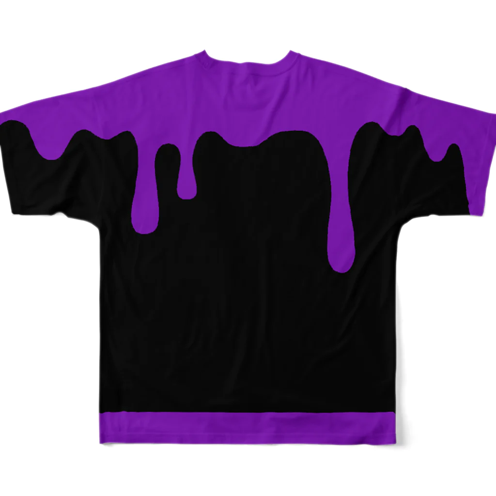 THE厨二病の紫黒ドロドロ「眠」 フルグラフィックTシャツの背面