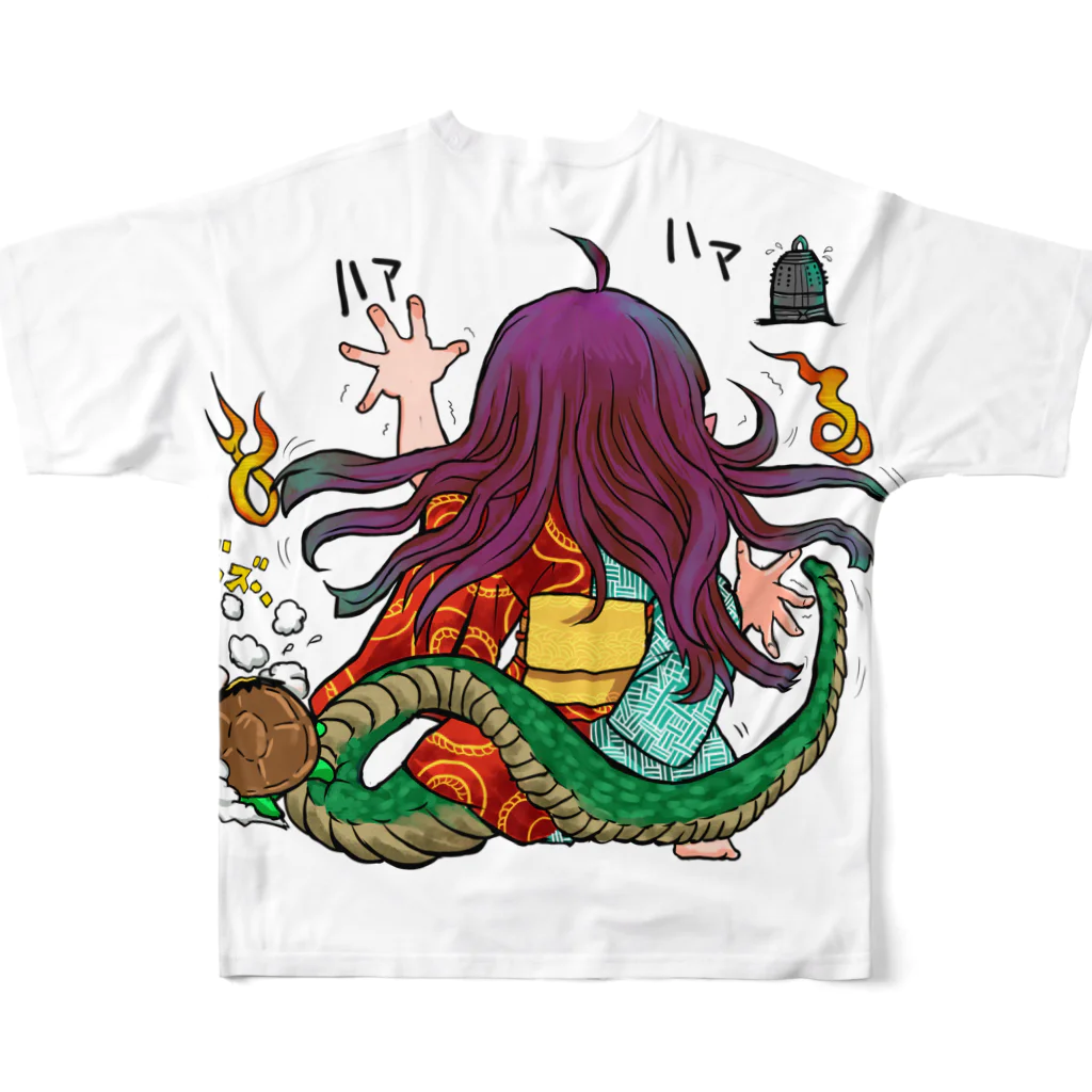 ふくふく商店の道成寺の蛇「清姫」 All-Over Print T-Shirt :back