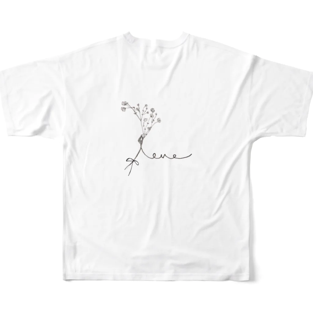 rilybiiのかすみ草 logo All-Over Print T-Shirt :back