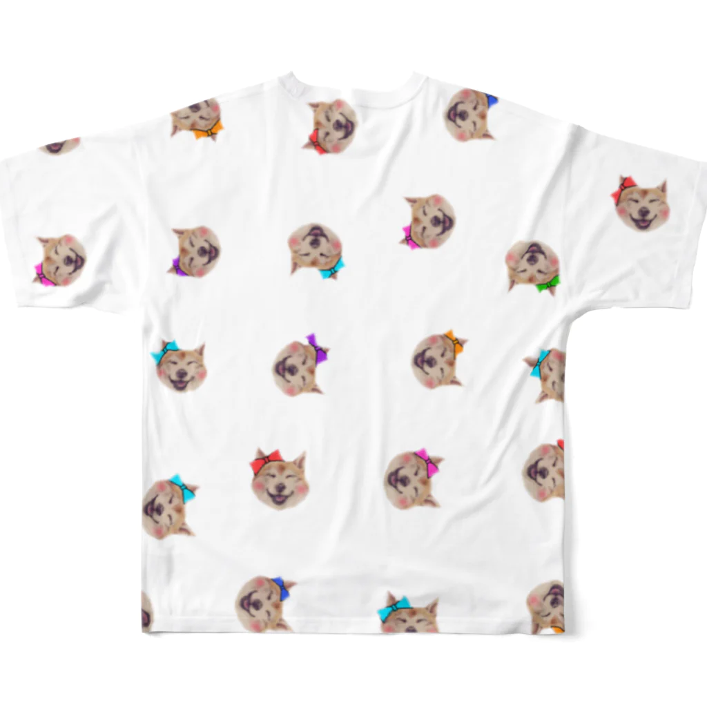 117shiba の糸目シバだらけ🐶 フルグラフィックTシャツの背面