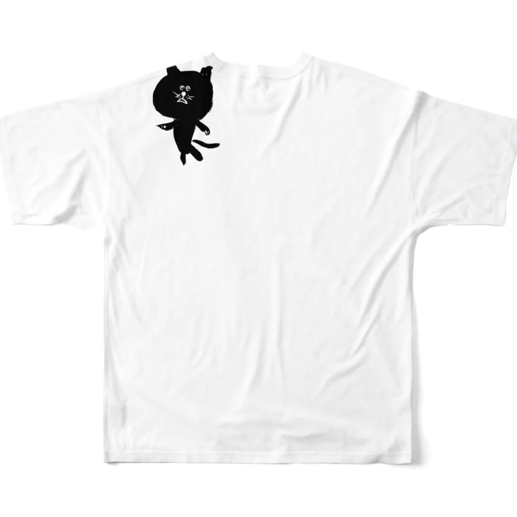 newmeの筆猫-fudeneko-リュックからはみでるT All-Over Print T-Shirt :back